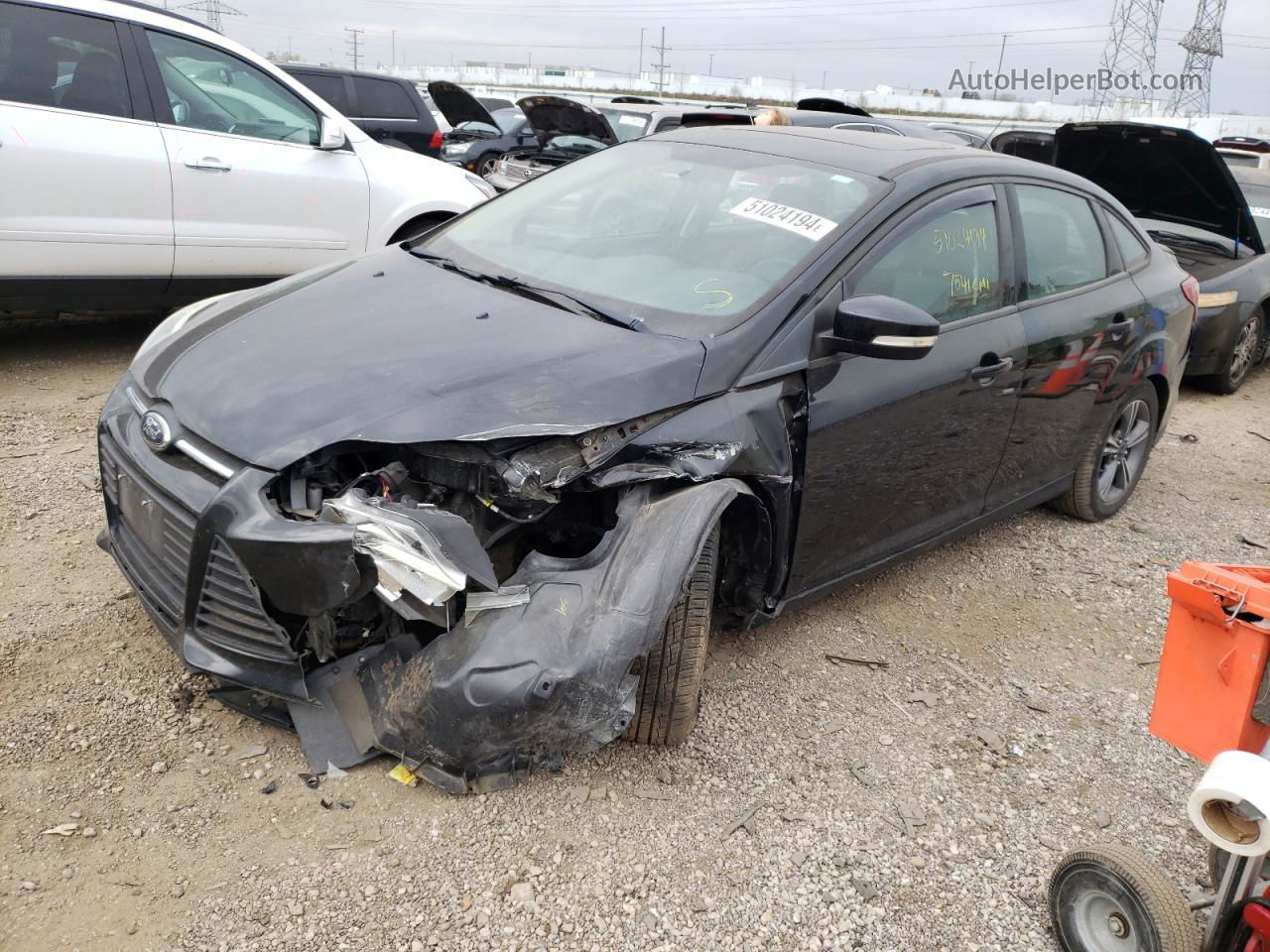 2014 Ford Focus Se Black vin: 1FADP3F24EL280329