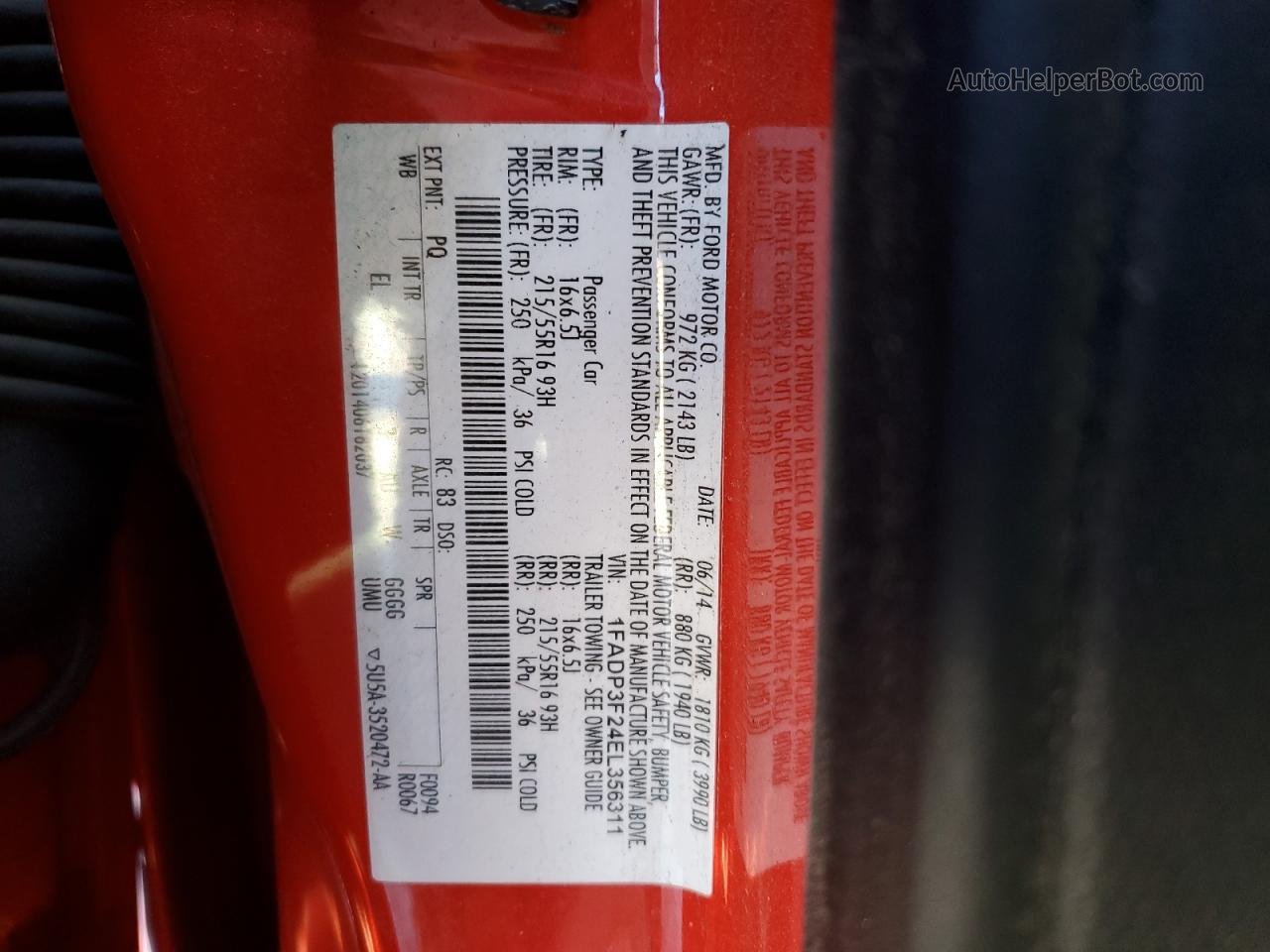 2014 Ford Focus Se Red vin: 1FADP3F24EL356311