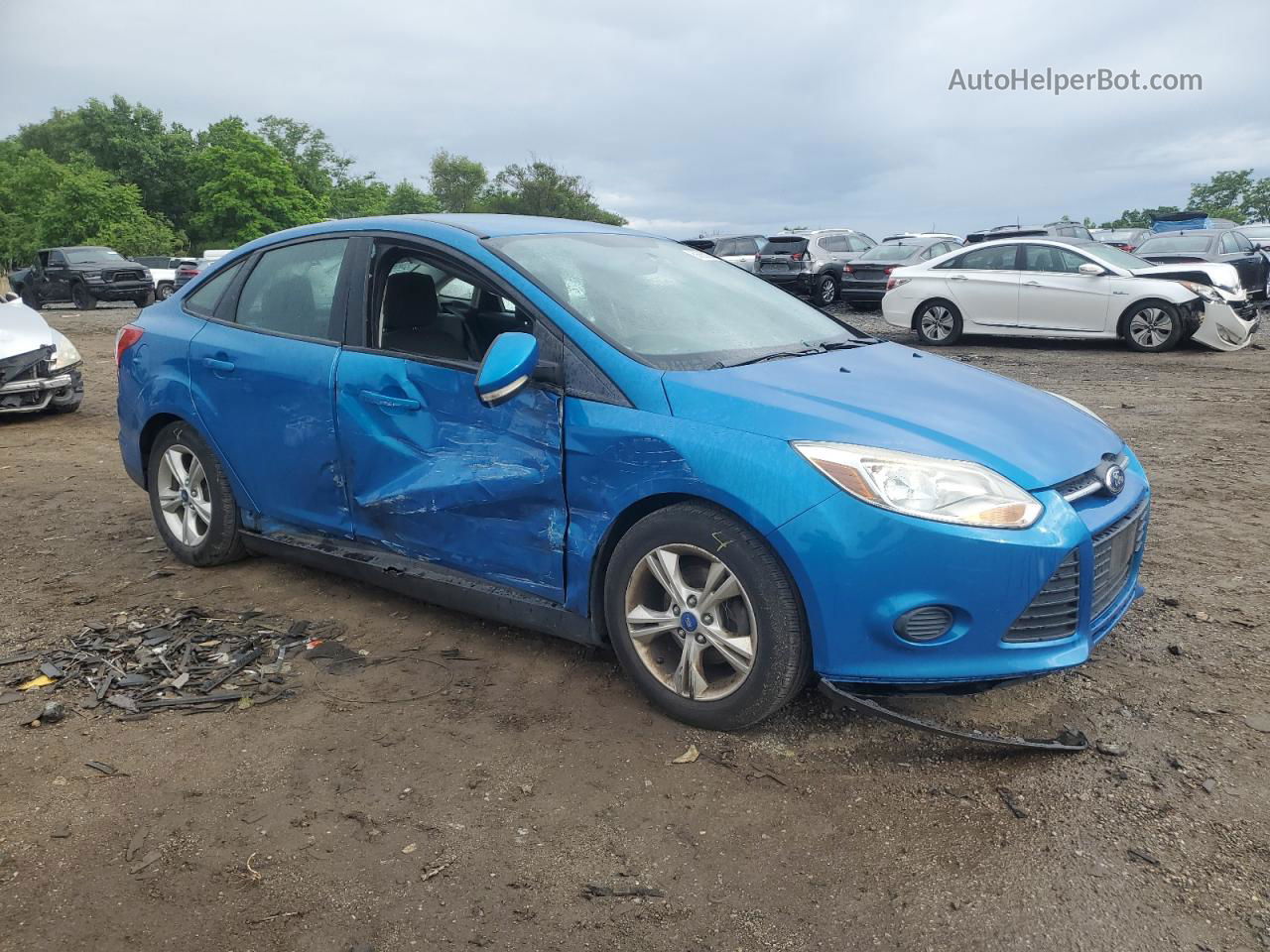 2013 Ford Focus Se Blue vin: 1FADP3F25DL260542