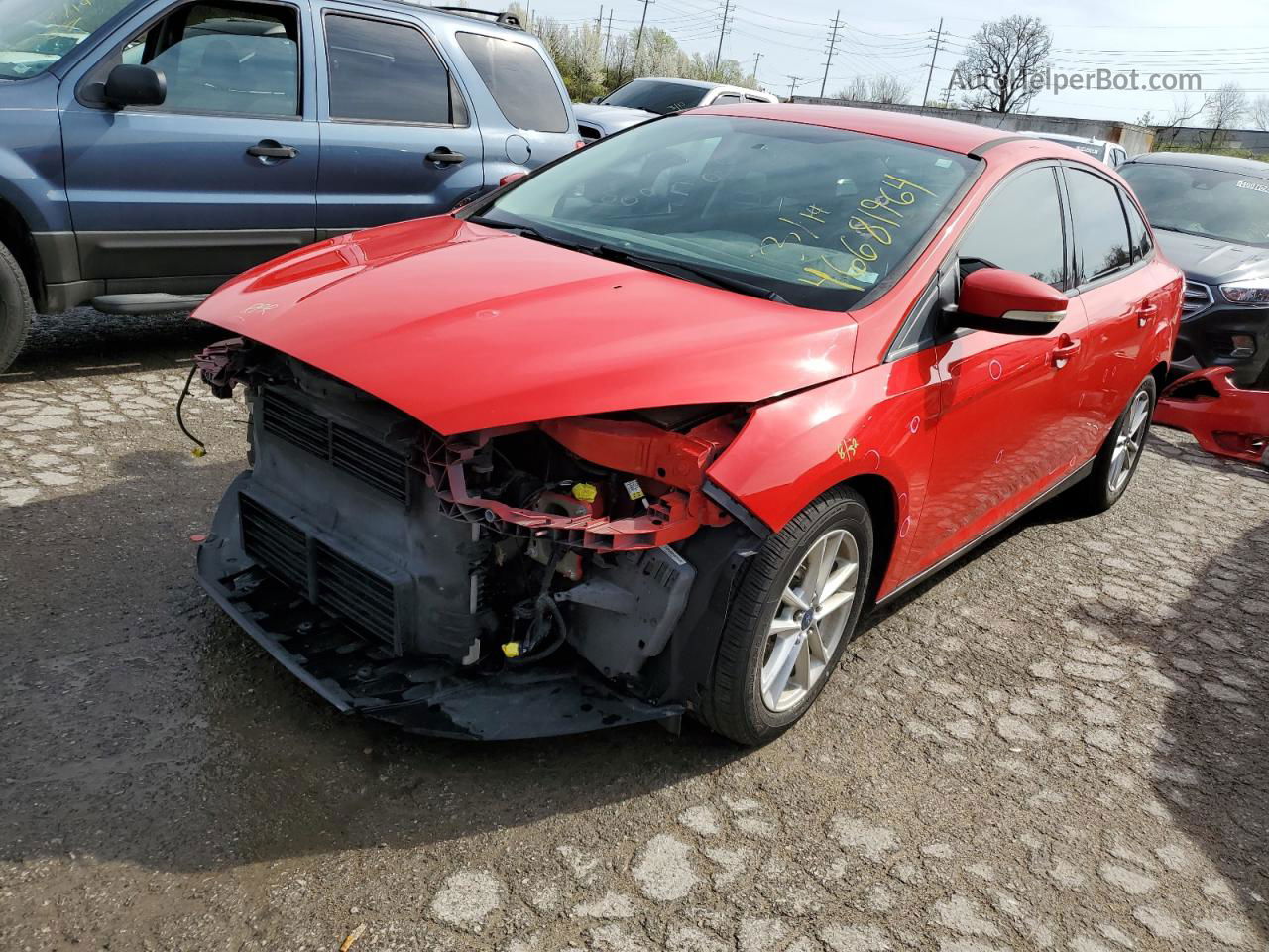 2015 Ford Focus Se Red vin: 1FADP3F25FL379937