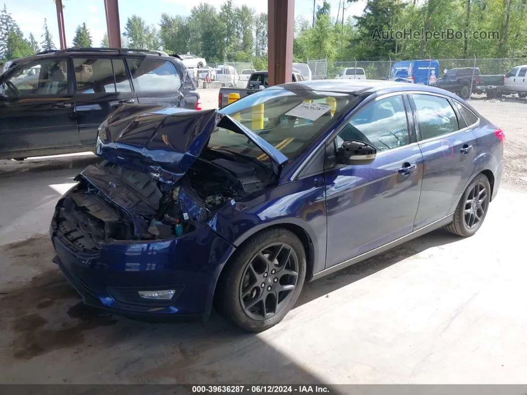 2016 Ford Focus Se Blue vin: 1FADP3F25GL344607