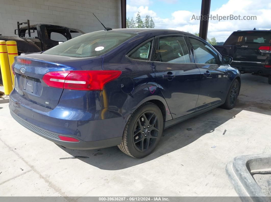 2016 Ford Focus Se Blue vin: 1FADP3F25GL344607