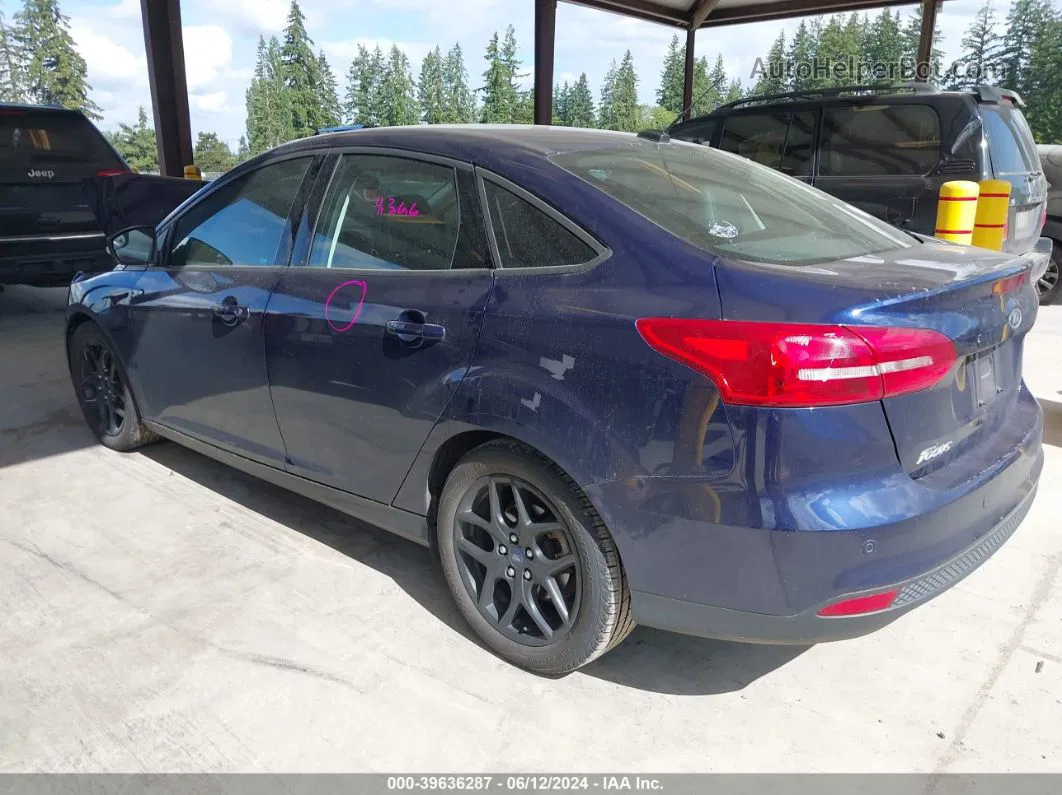 2016 Ford Focus Se Blue vin: 1FADP3F25GL344607