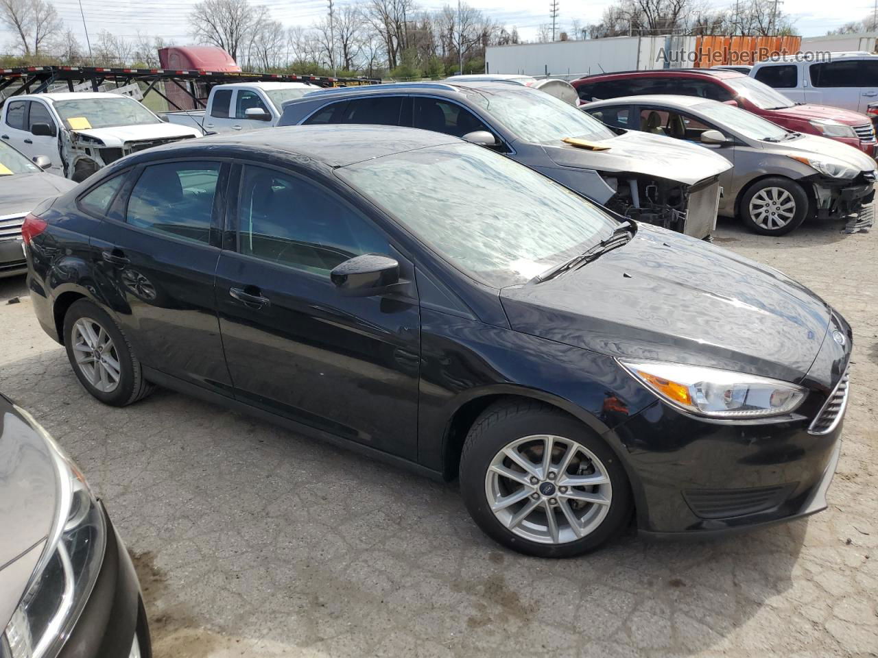 2018 Ford Focus Se Black vin: 1FADP3F25JL312179