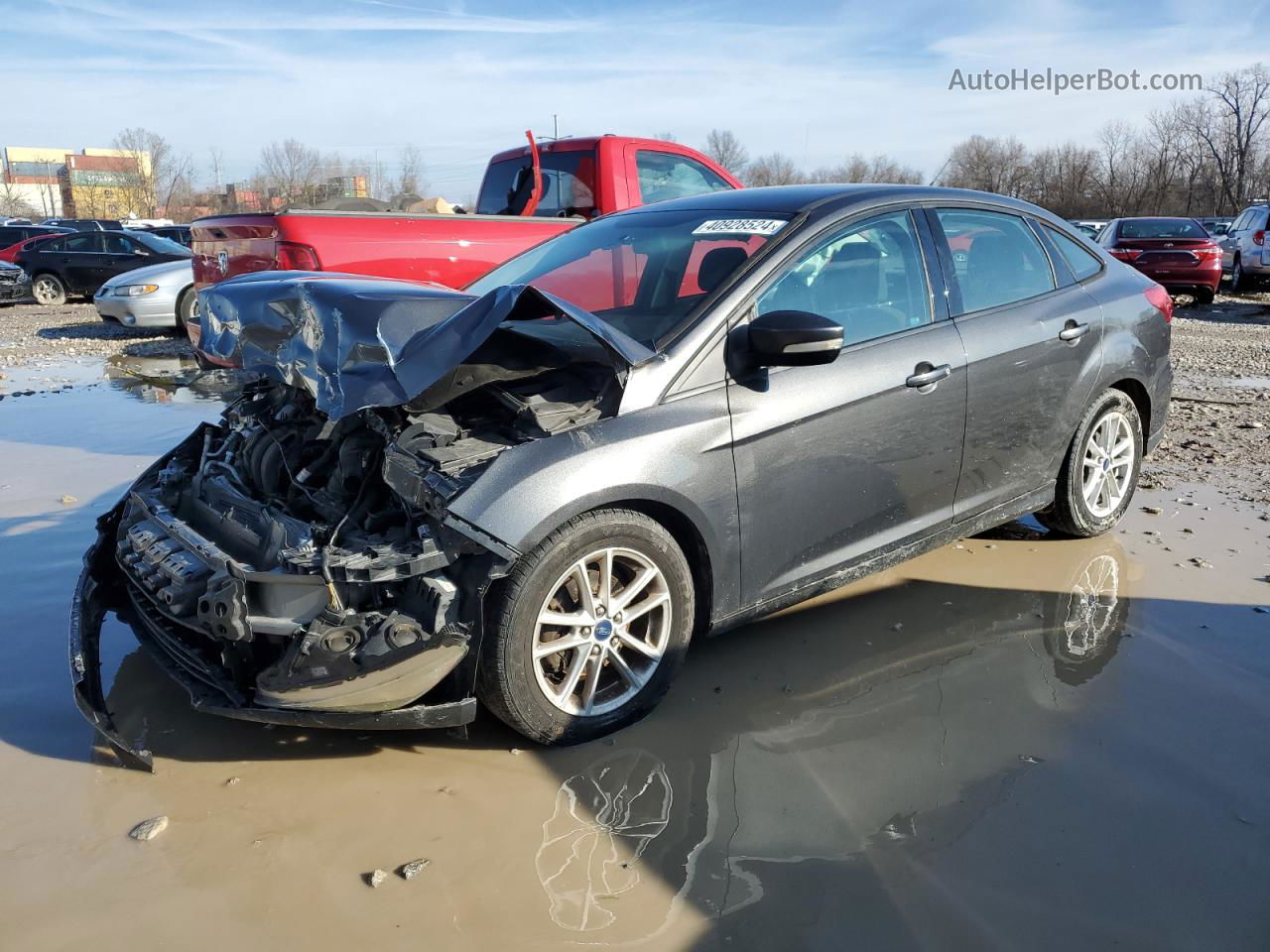 2015 Ford Focus Se Gray vin: 1FADP3F26FL357445