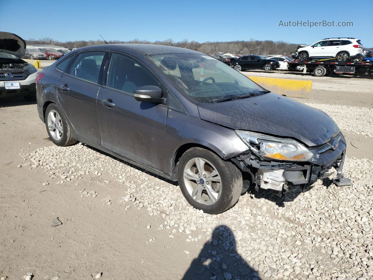 2014 Ford Focus Se Gray vin: 1FADP3F27EL442941