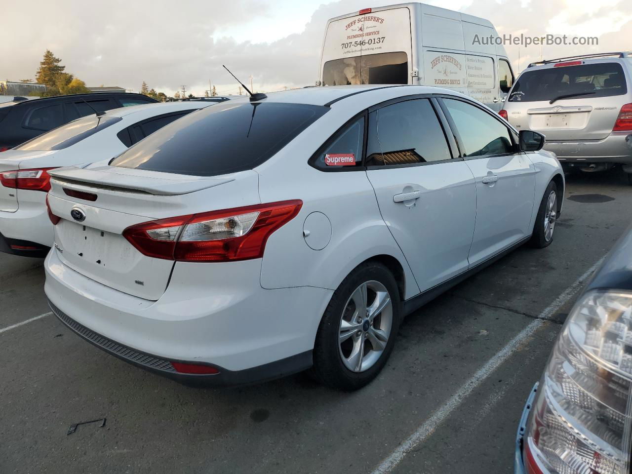 2014 Ford Focus Se White vin: 1FADP3F28EL341794