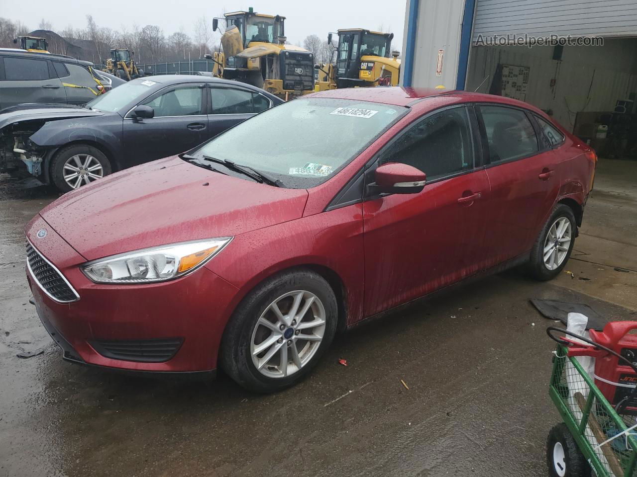 2017 Ford Focus Se Maroon vin: 1FADP3F28HL336132