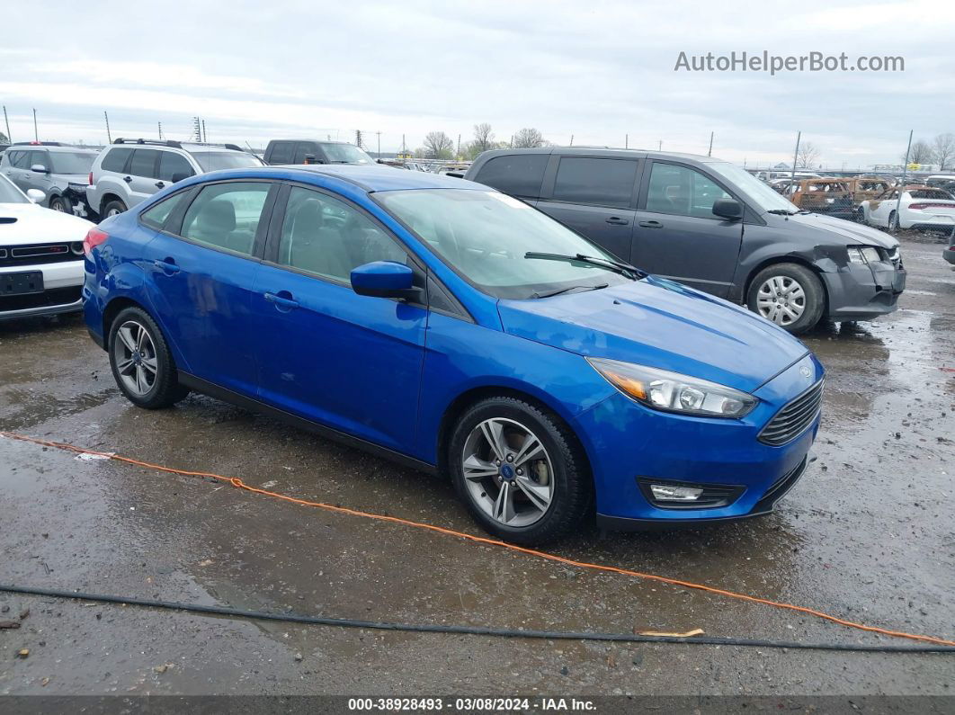 2018 Ford Focus Se Blue vin: 1FADP3F28JL256075