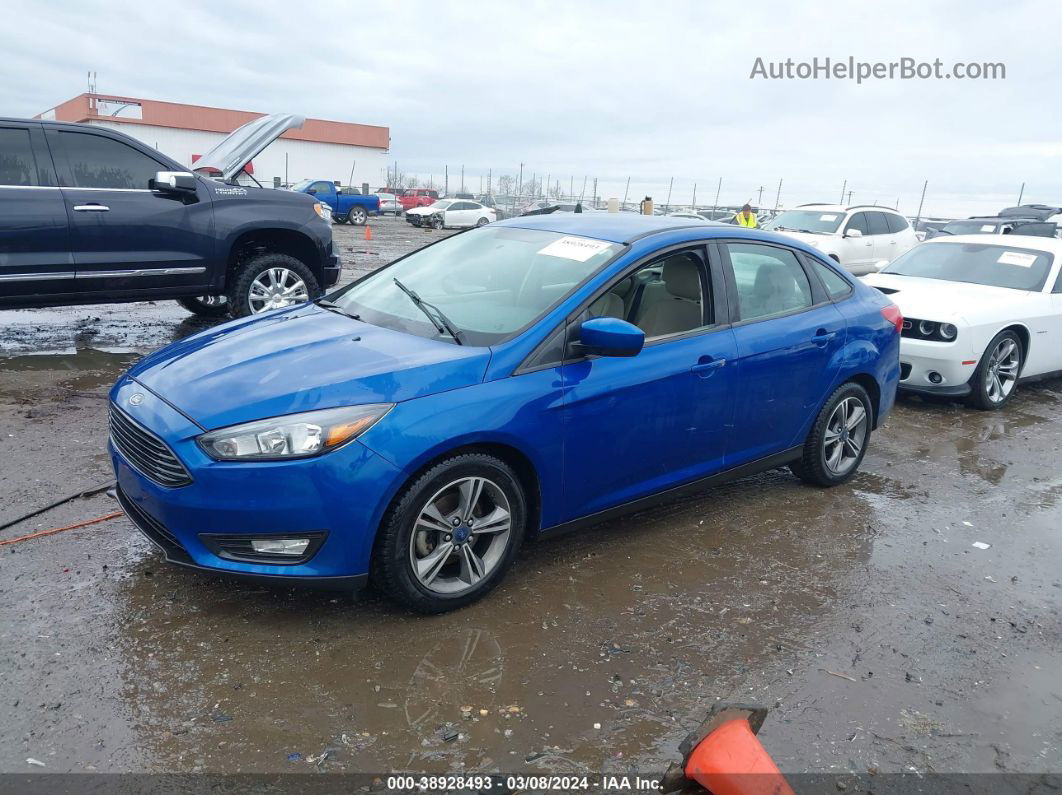 2018 Ford Focus Se Blue vin: 1FADP3F28JL256075