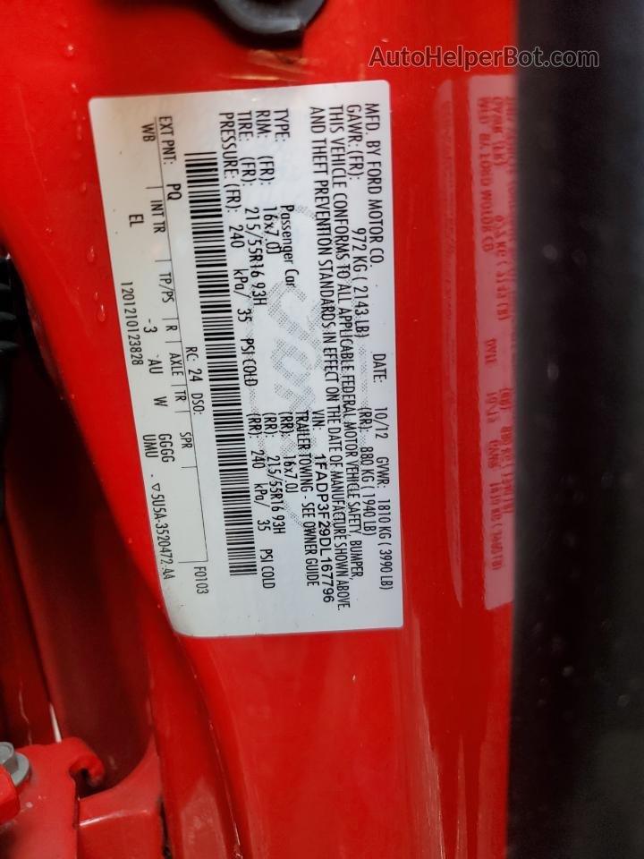 2013 Ford Focus Se Красный vin: 1FADP3F29DL167796