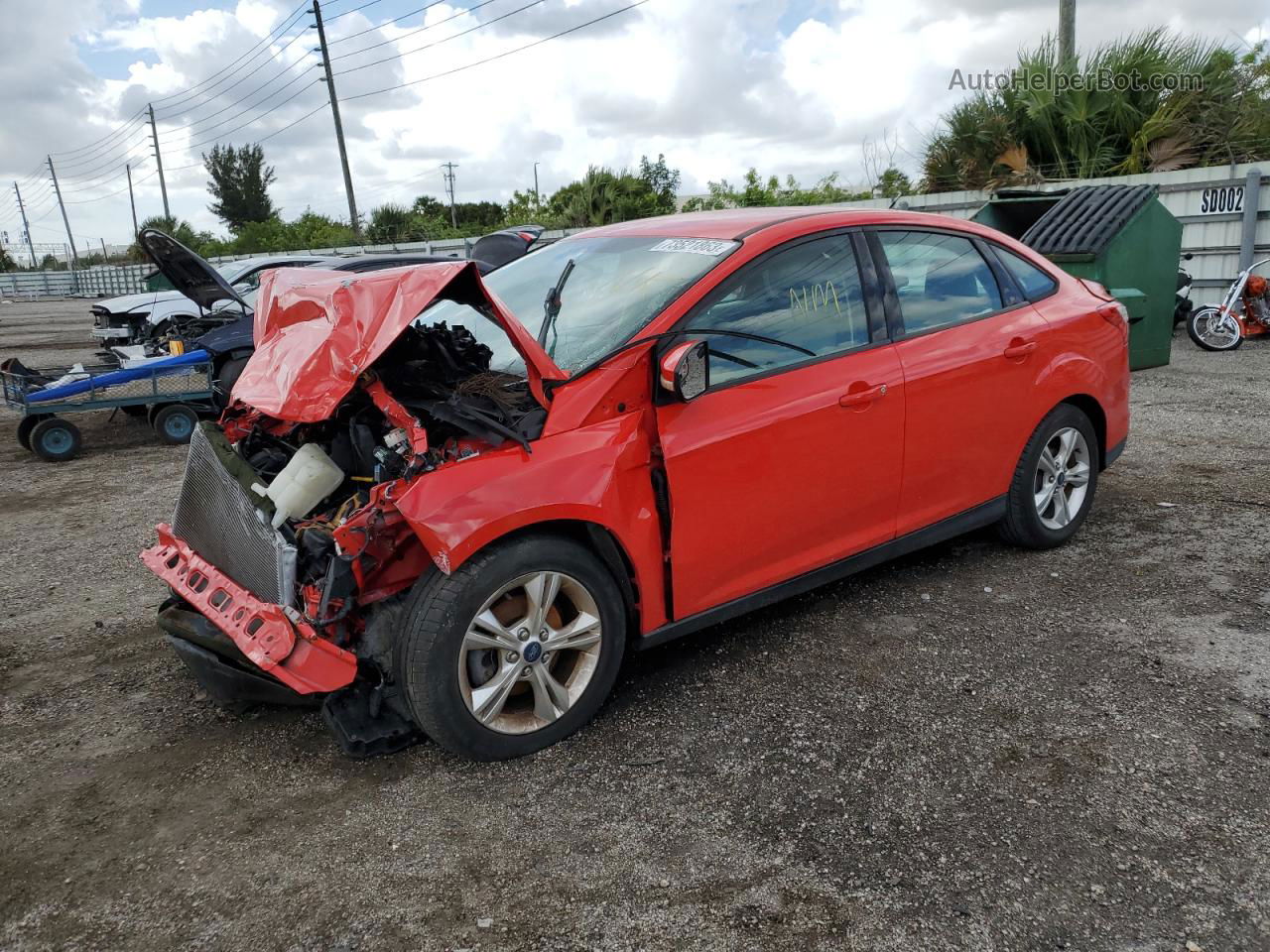 2013 Ford Focus Se Red vin: 1FADP3F29DL167796