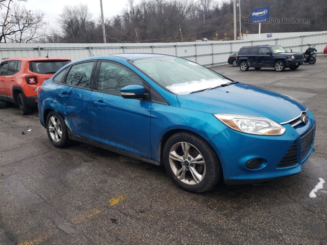 2014 Ford Focus Se Blue vin: 1FADP3F29EL148070