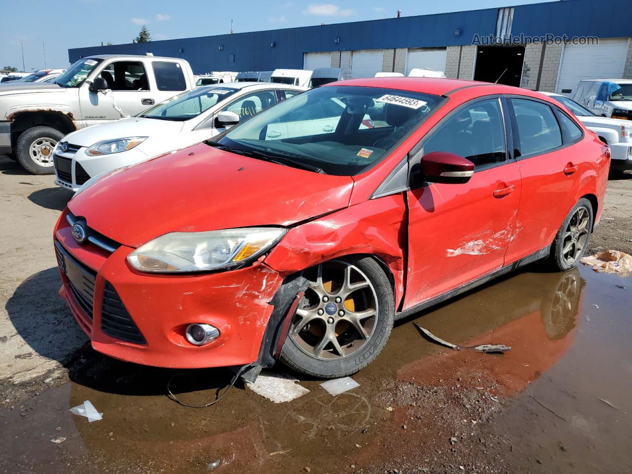 2014 Ford Focus Se Red vin: 1FADP3F29EL166908