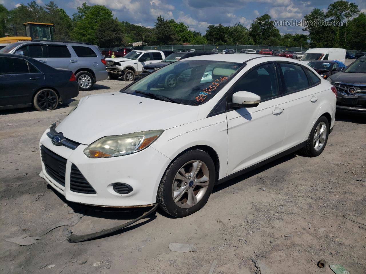 2014 Ford Focus Se White vin: 1FADP3F29EL375887