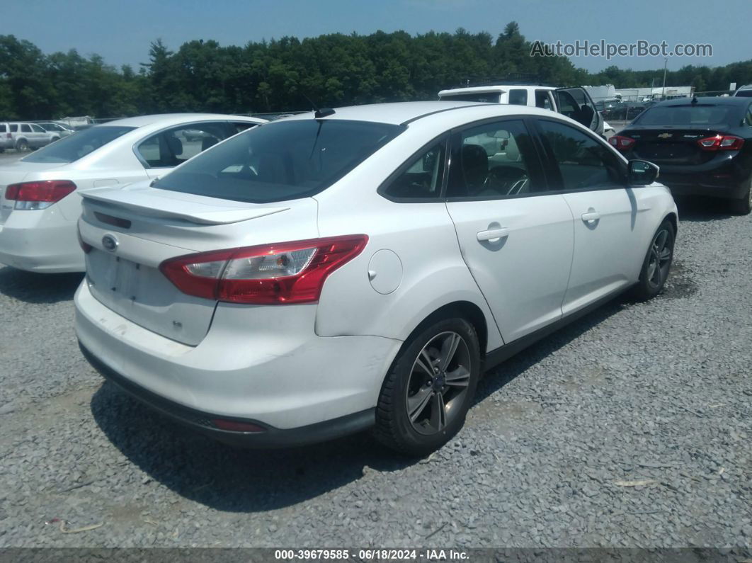 2014 Ford Focus Se White vin: 1FADP3F29EL415904