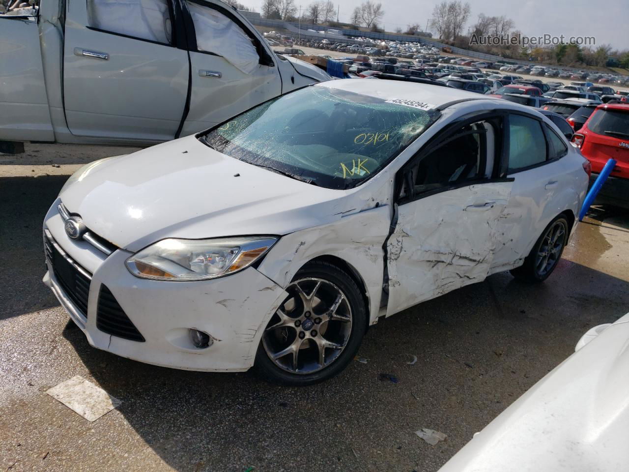 2013 Ford Focus Se White vin: 1FADP3F2XDL159254