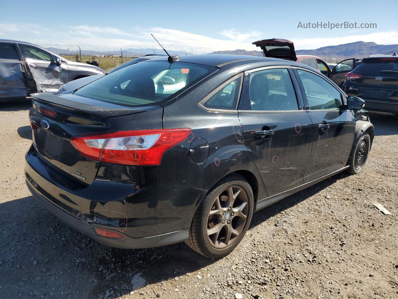 2013 Ford Focus Se Black vin: 1FADP3F2XDL236639