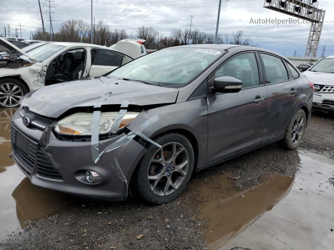 2014 Ford Focus Se Gray vin: 1FADP3F2XEL217347