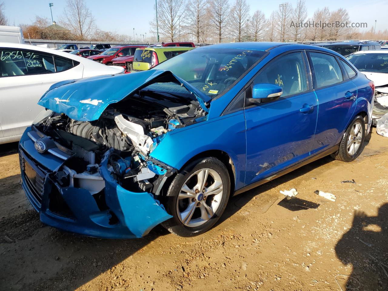 2014 Ford Focus Se Blue vin: 1FADP3F2XEL440830