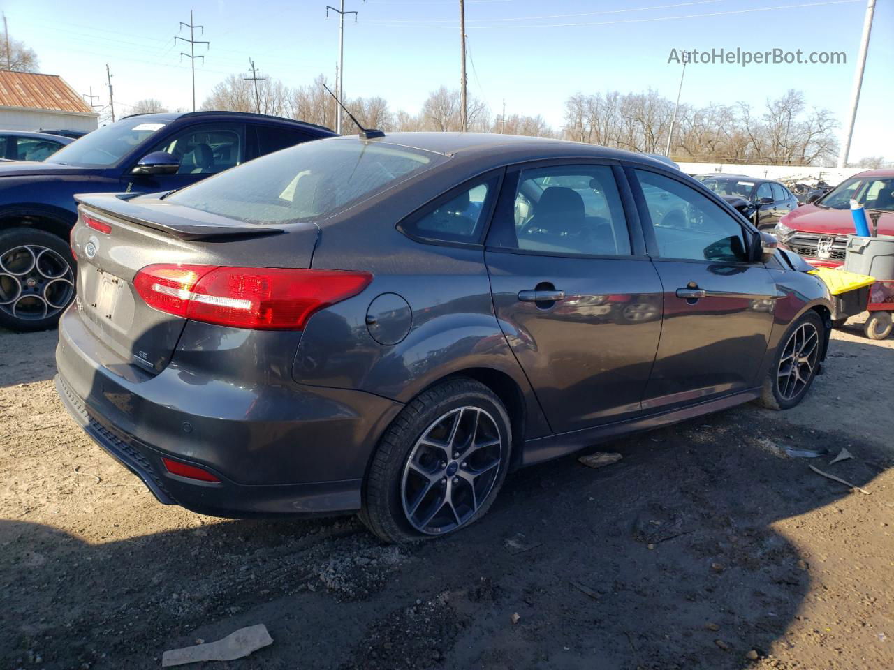 2015 Ford Focus Se Gray vin: 1FADP3F2XFL299145