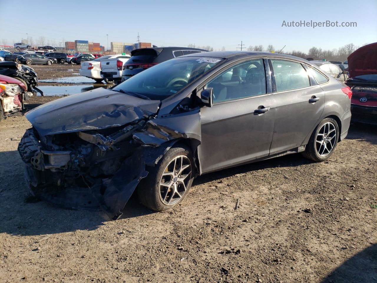 2015 Ford Focus Se Gray vin: 1FADP3F2XFL299145