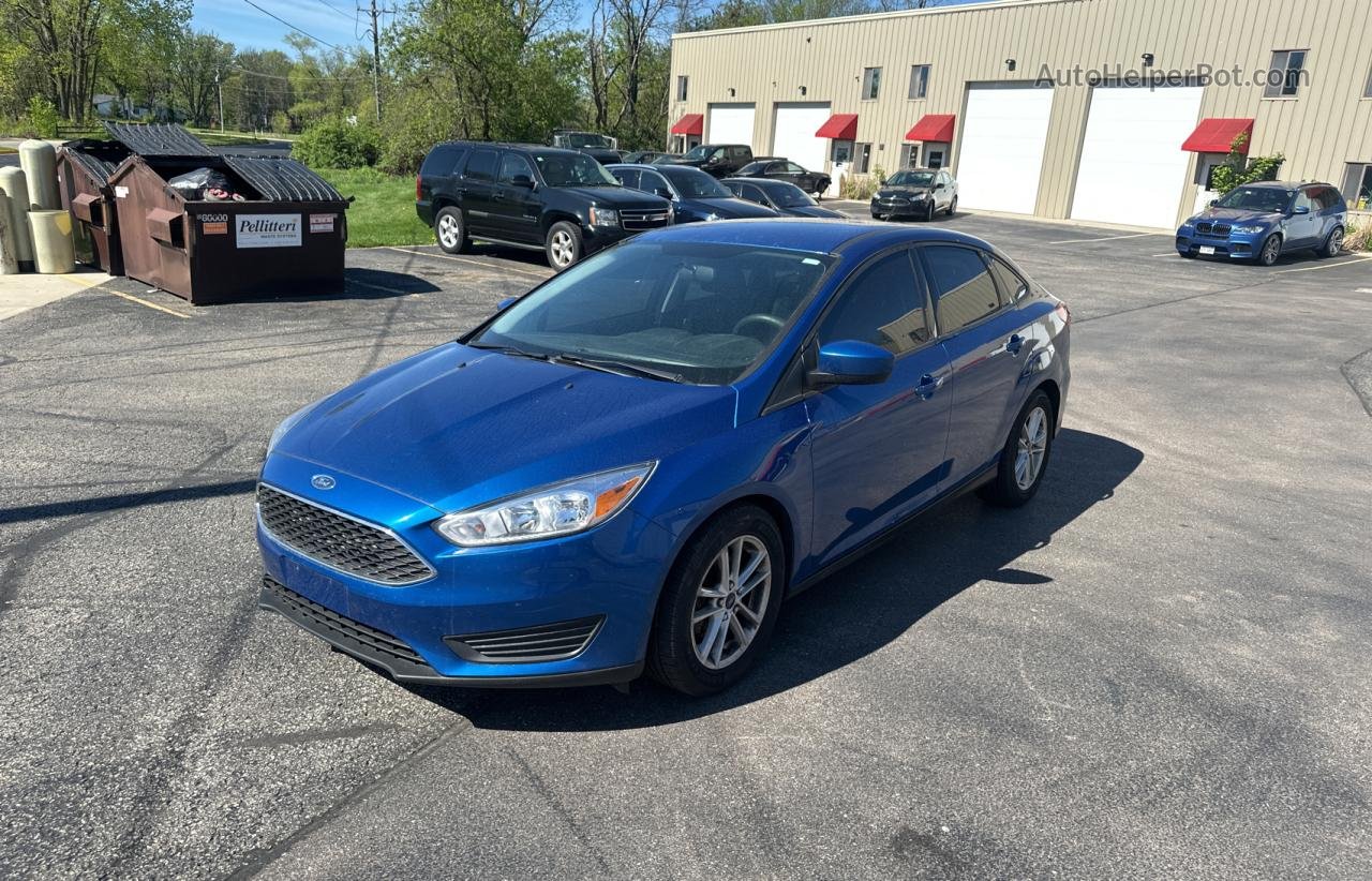 2018 Ford Focus Se Blue vin: 1FADP3FE3JL244605