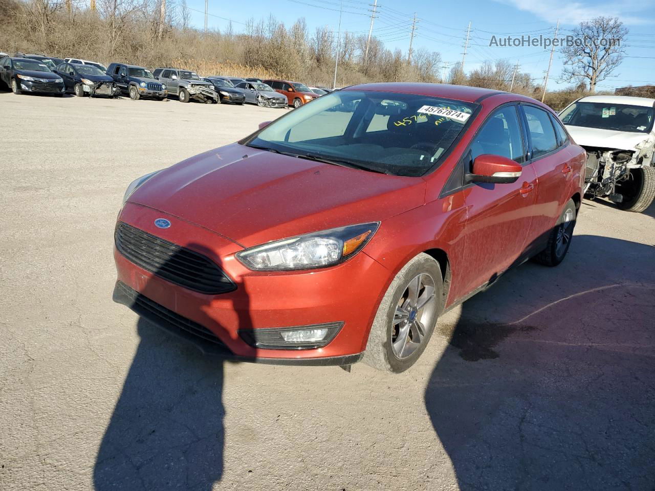 2018 Ford Focus Se Orange vin: 1FADP3FE5JL240684