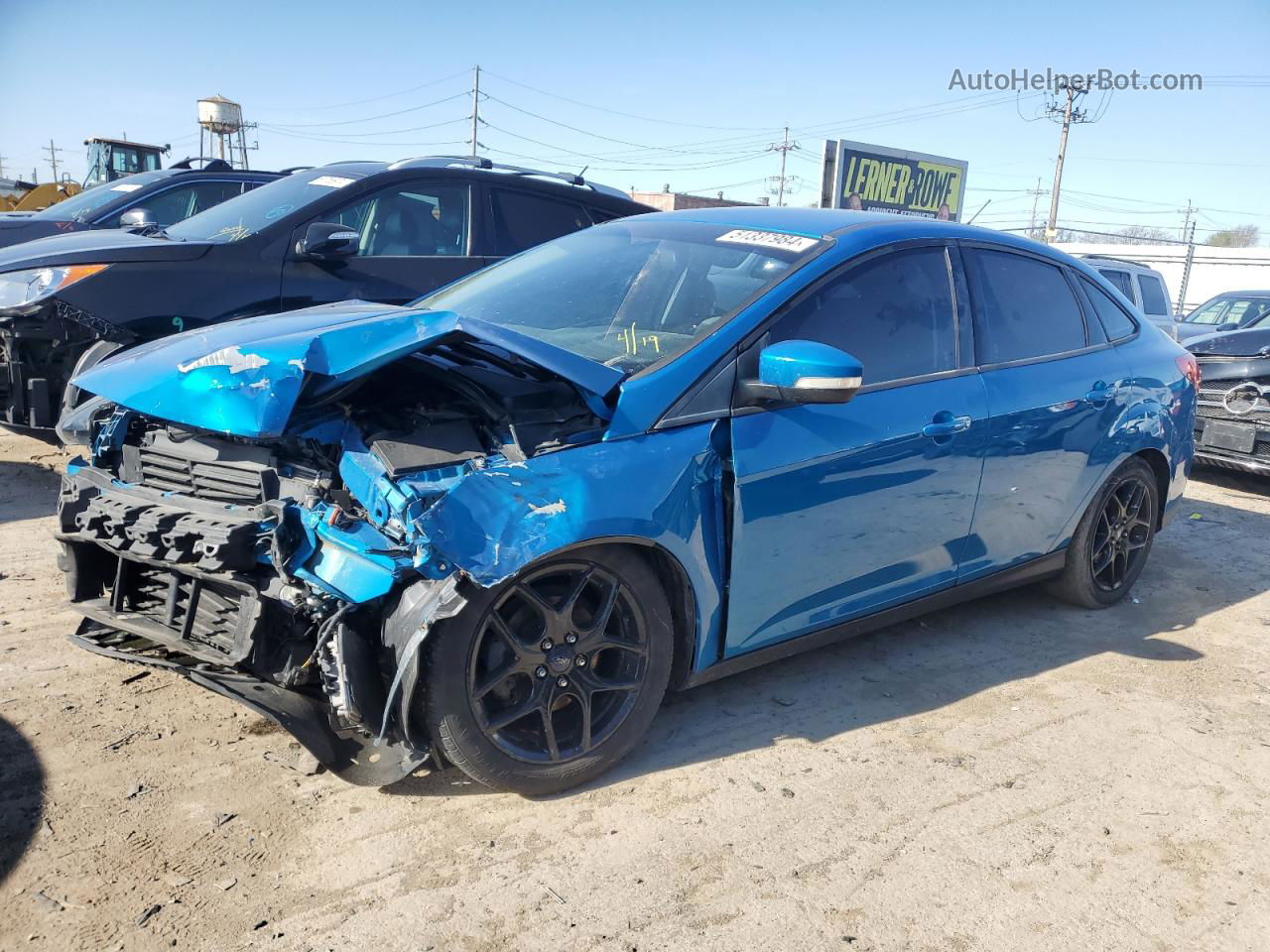 2016 Ford Focus Se Blue vin: 1FADP3FE7GL371821