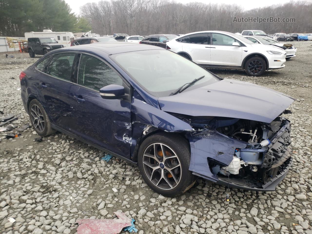 2017 Ford Focus Sel Blue vin: 1FADP3H20HL336168