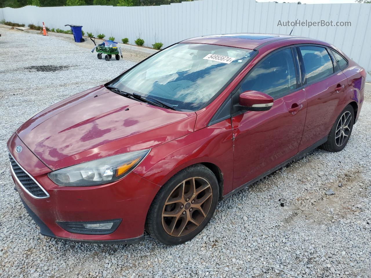 2017 Ford Focus Sel Red vin: 1FADP3H22HL297843