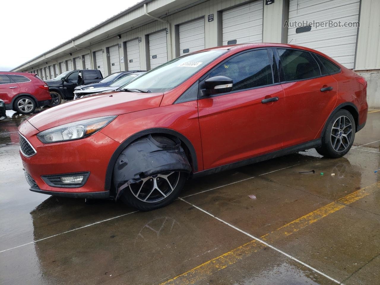2018 Ford Focus Sel Red vin: 1FADP3H25JL261800