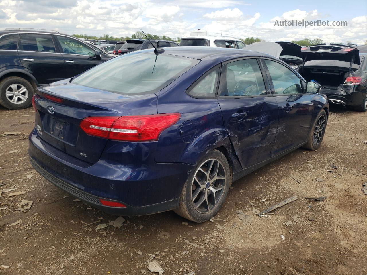 2017 Ford Focus Sel Blue vin: 1FADP3H26HL298459