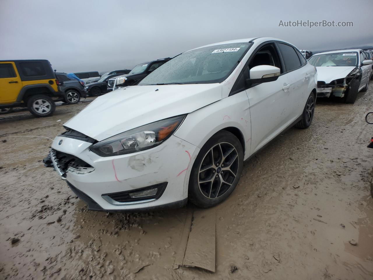 2017 Ford Focus Sel White vin: 1FADP3H28HL258173