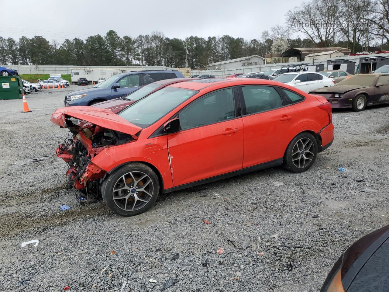 2017 Ford Focus Sel Red vin: 1FADP3H29HL249692