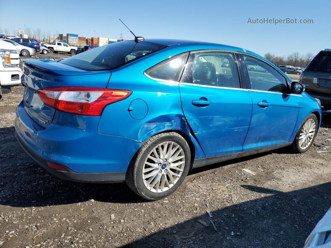 2014 Ford Focus Titanium Синий vin: 1FADP3J21EL206826