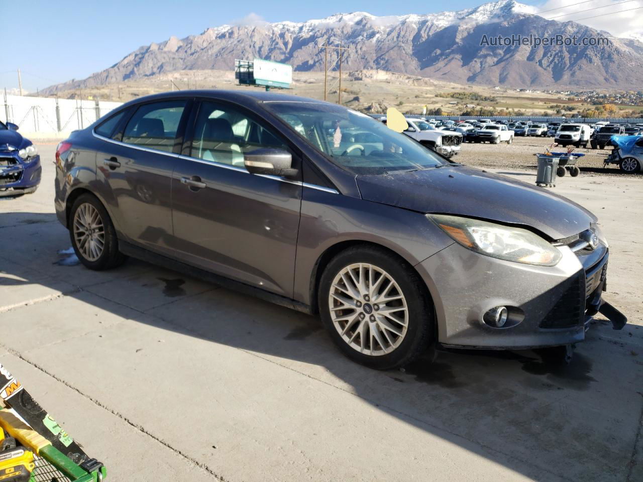 2013 Ford Focus Titanium Серый vin: 1FADP3J23DL177411