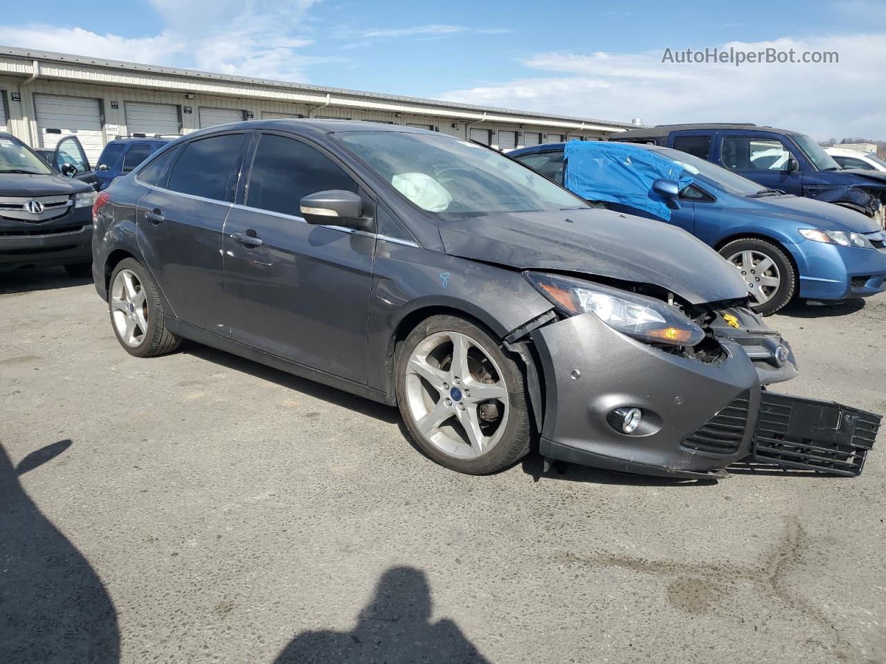 2013 Ford Focus Titanium Серый vin: 1FADP3J24DL232836