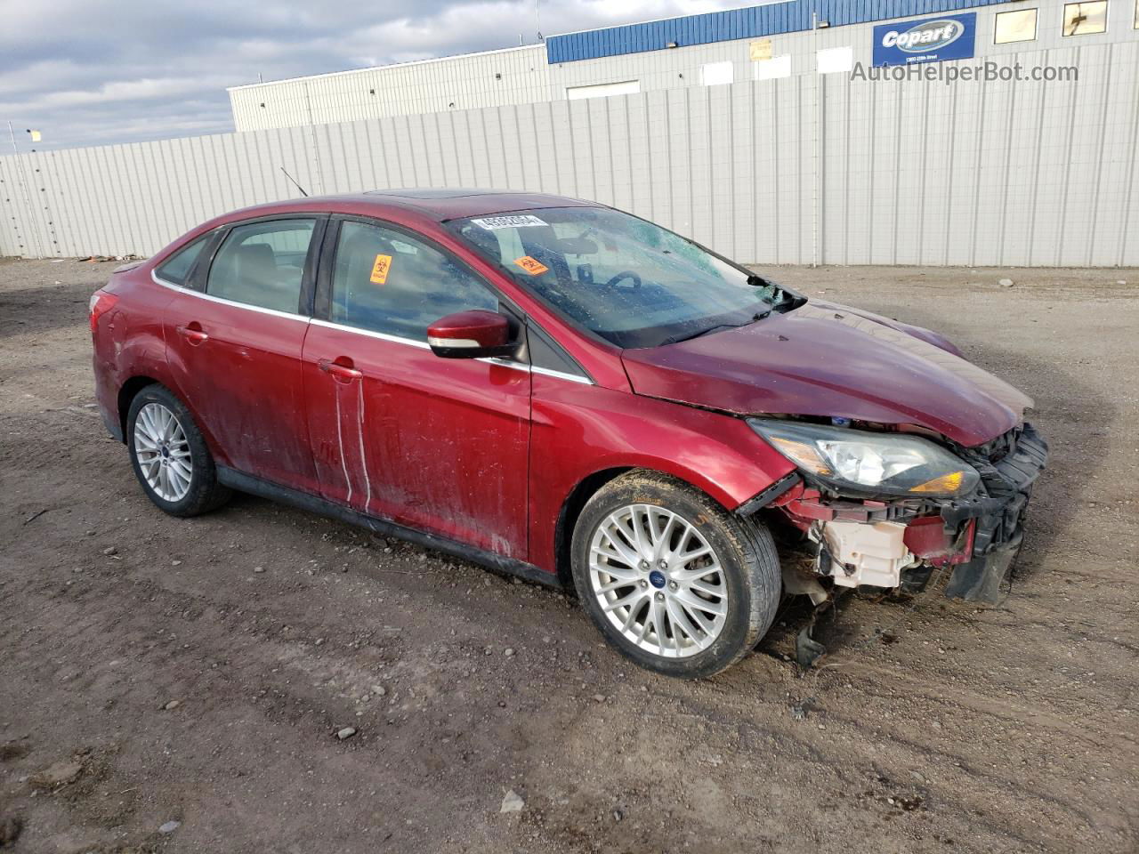 2014 Ford Focus Titanium Maroon vin: 1FADP3J24EL379546