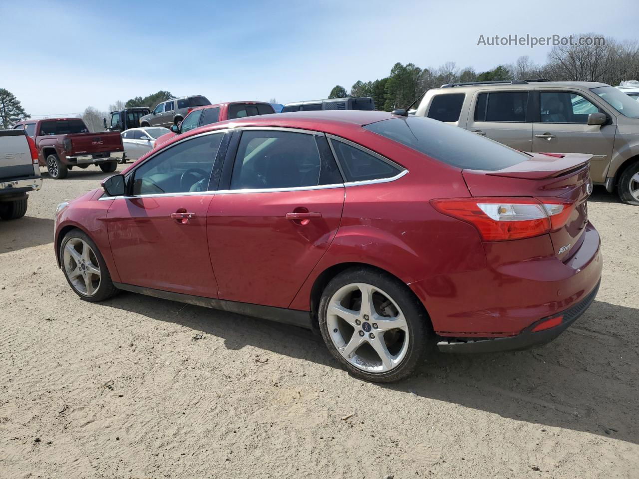 2014 Ford Focus Titanium Maroon vin: 1FADP3J25EL410240