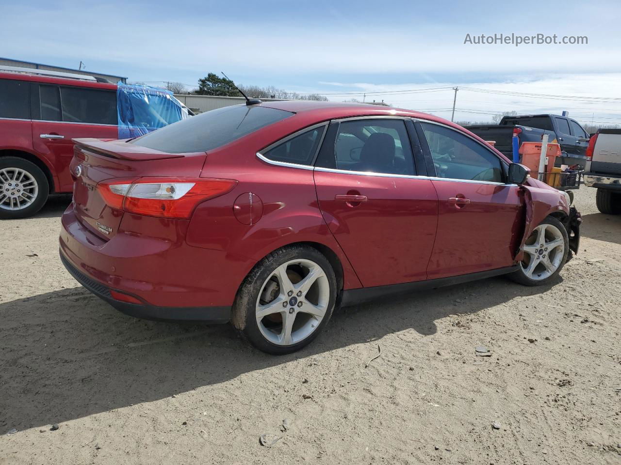 2014 Ford Focus Titanium Темно-бордовый vin: 1FADP3J25EL410240