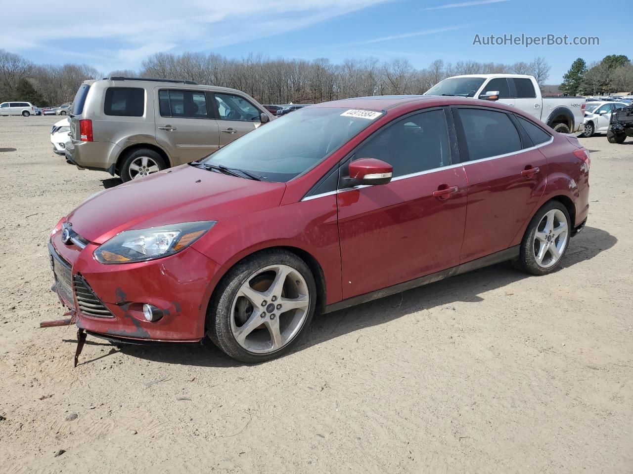 2014 Ford Focus Titanium Maroon vin: 1FADP3J25EL410240