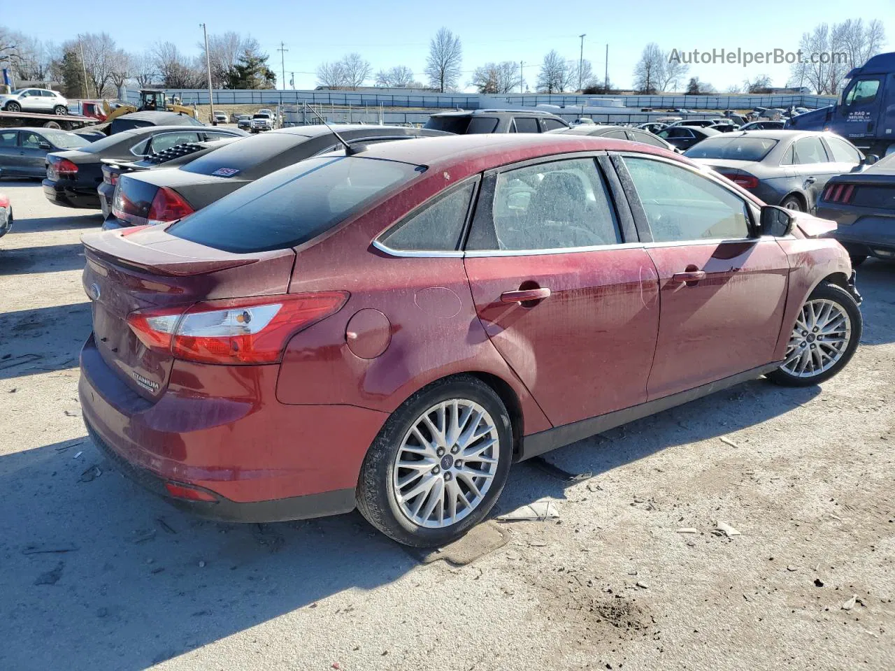 2014 Ford Focus Titanium Темно-бордовый vin: 1FADP3J29EL184154