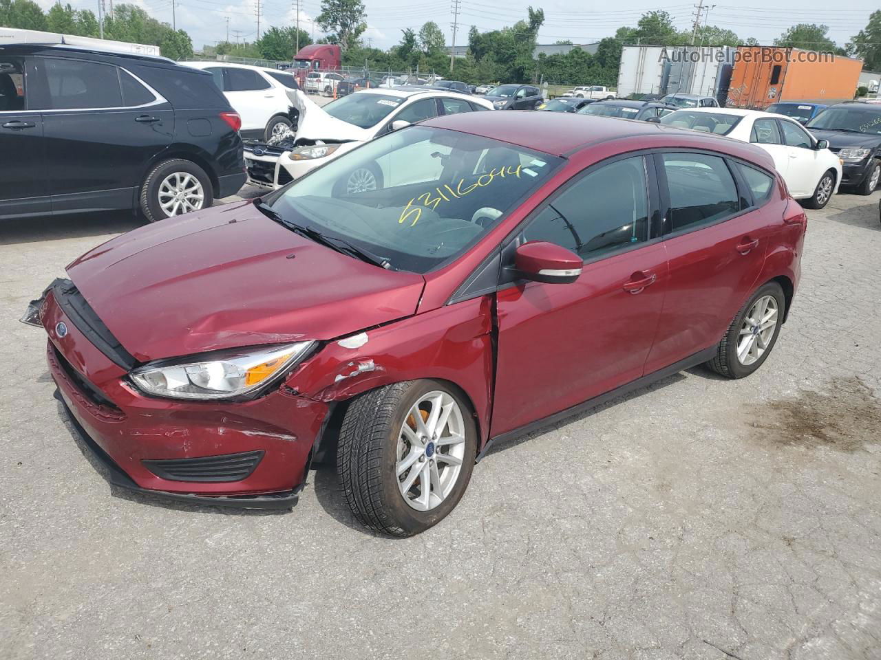 2015 Ford Focus Se Red vin: 1FADP3K20FL231121