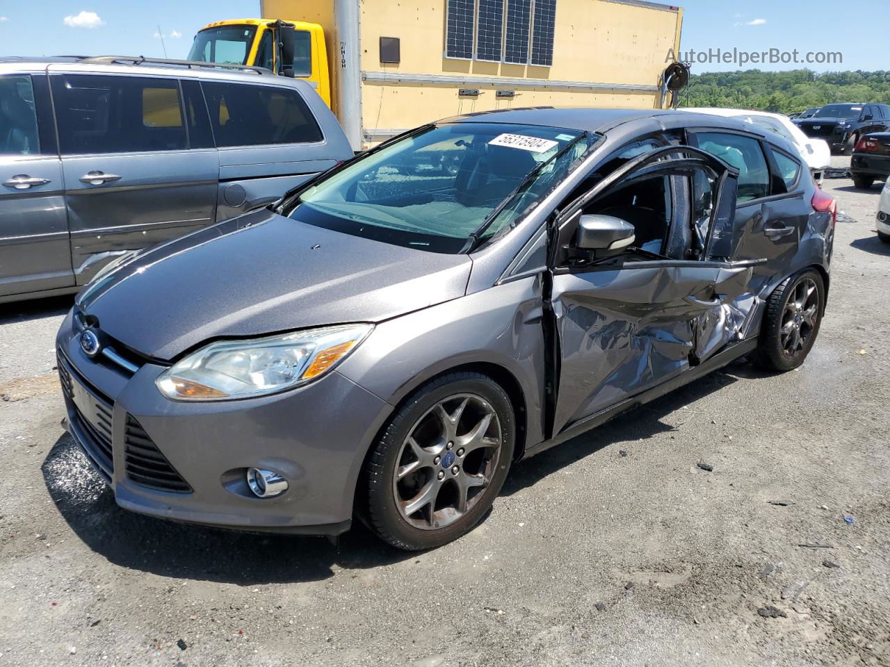 2014 Ford Focus Se Gray vin: 1FADP3K23EL182589