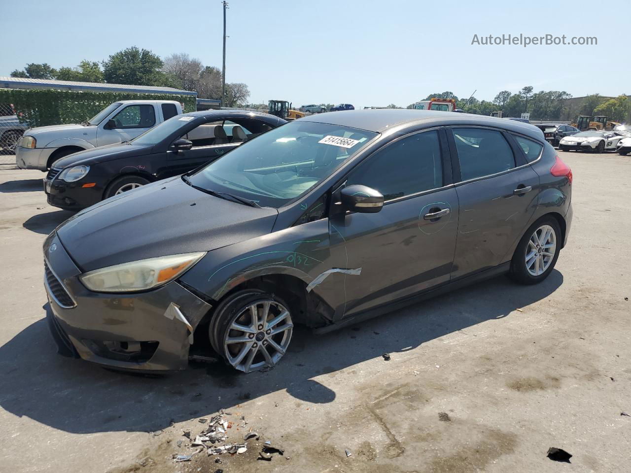 2015 Ford Focus Se Gray vin: 1FADP3K24FL282251