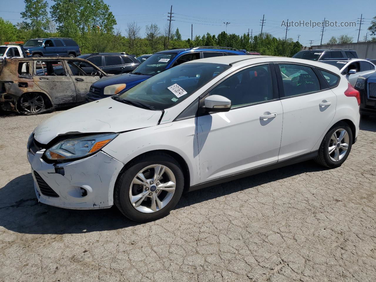 2014 Ford Focus Se White vin: 1FADP3K27EL284140