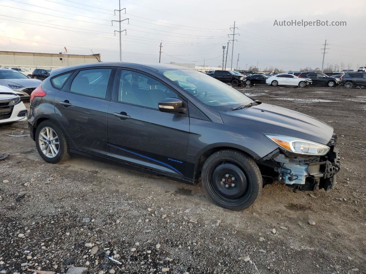 2015 Ford Focus Se Gray vin: 1FADP3K28FL230234