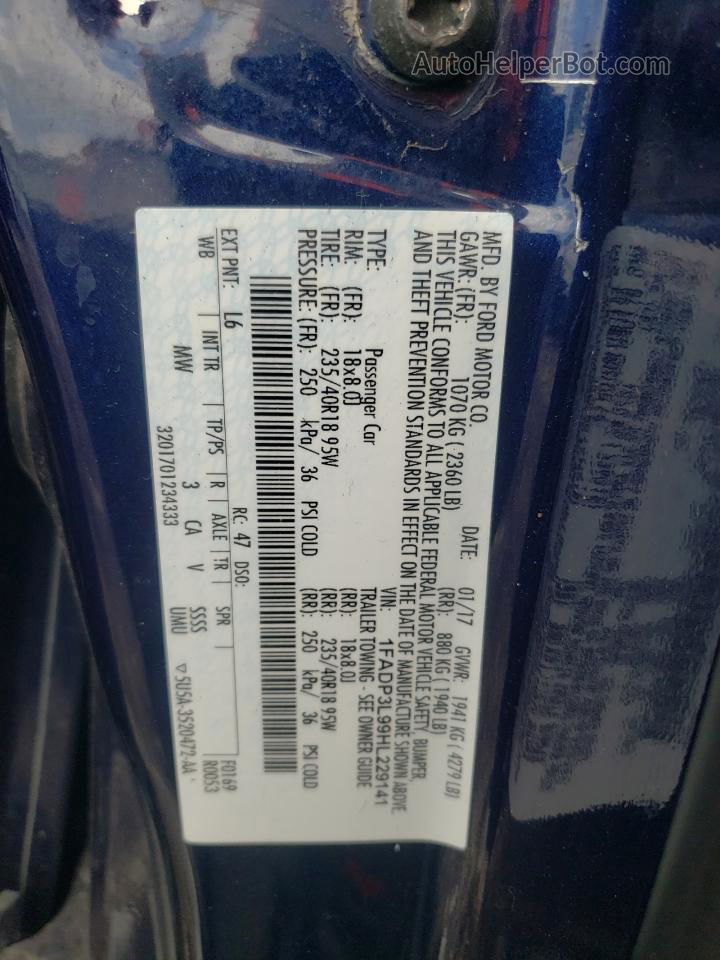 2017 Ford Focus St Синий vin: 1FADP3L99HL229141