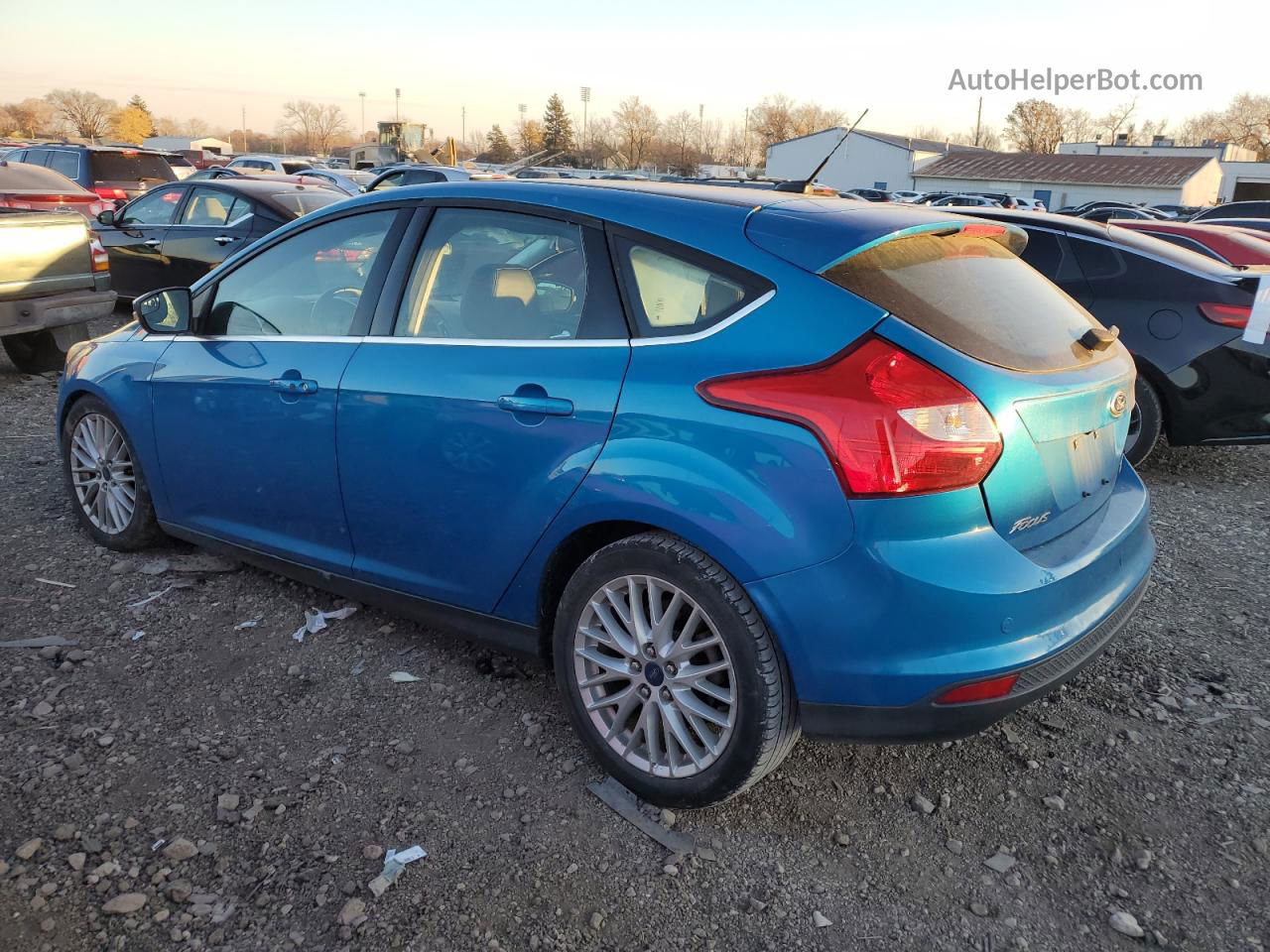 2014 Ford Focus Titanium Синий vin: 1FADP3N20EL253078